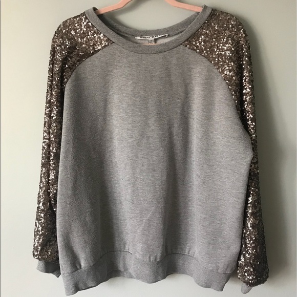 sequin sleeve sweater